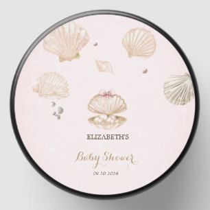 Little Pearl Seashells Dots Baby Shower Mini Candle Favors