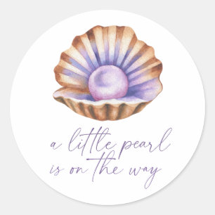 Little Pearl Under The Sea Baby shower Classic Round Sticker
