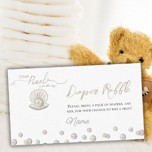 Little Pearl Under the Sea Baby Shower Diaper Game Enclosure Card