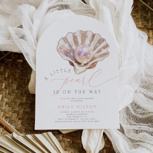 Little Pearl Under The Sea Ocean Baby Shower Invitation