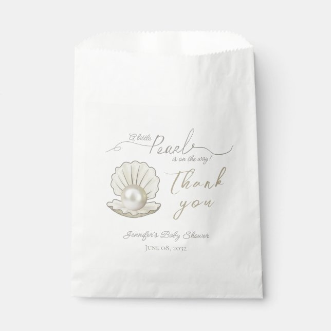 Little Pearl Under the Sea Pearlcore Baby Shower Favor Bag (Front)