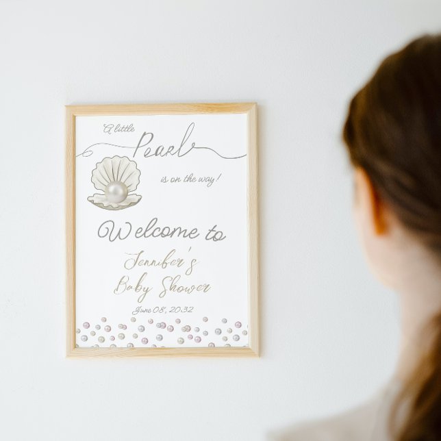 Little Pearl Under the Sea Pearlcore Baby Shower Foam Board (Creator Uploaded)