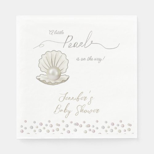 Little Pearl Under the Sea Pearlcore Baby Shower Napkins