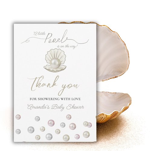 Little Pearl Under the Sea Pearlcore Baby Shower Thank You Card