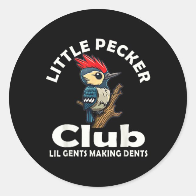 Little Pecker Club Front And Back  Classic Round Sticker (Front)