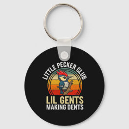 Little Pecker Club Lil Gents Making Dents Funny Keychain
