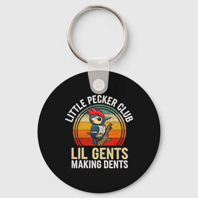 Little Pecker Club Lil Gents Making Dents Funny  Keychain (Front)