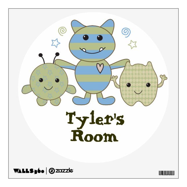 Little Peeking Monsters Nursery Wall Decal (Front)