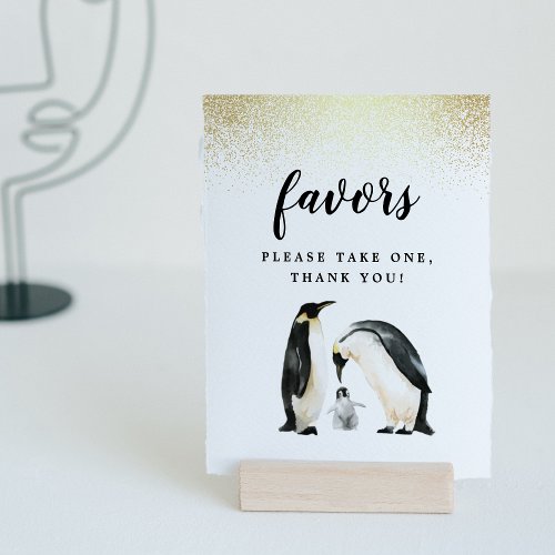 Little Penguin  Baby Shower Favors Poster