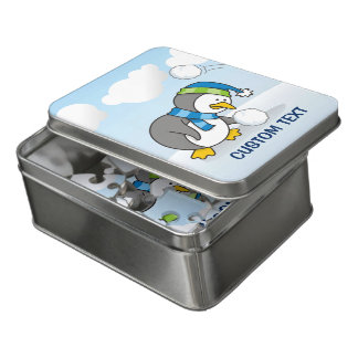 Little penguin getting a snow ball jigsaw puzzle