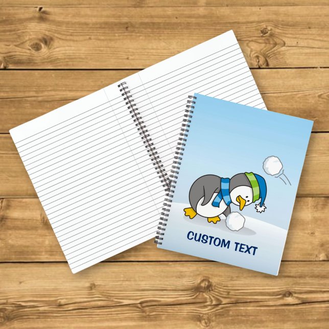 Little penguin getting a snow ball notebook (Creator Uploaded)