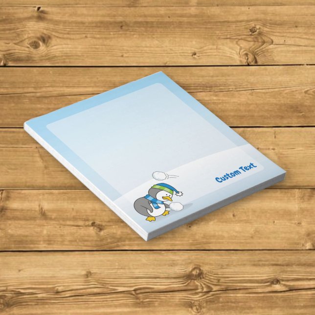 Little penguin getting a snow ball notepad (Creator Uploaded)