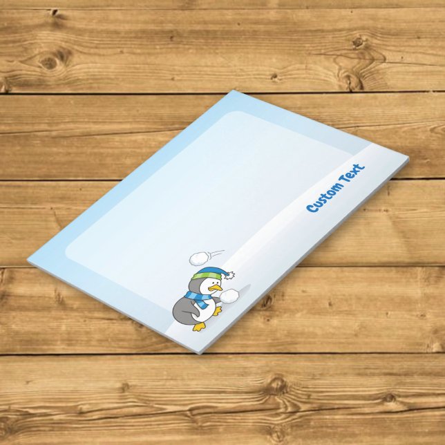 Little penguin getting a snow ball notepad (Creator Uploaded)