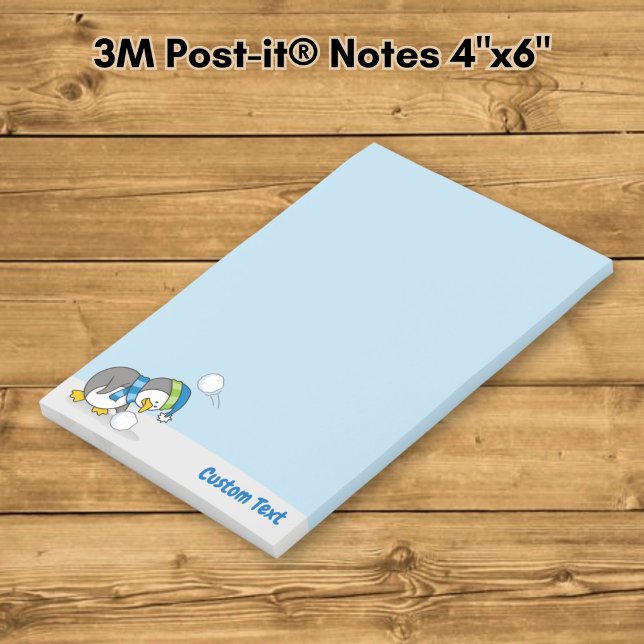 Little Penguin Getting a Snow Ball Post-it Notes (Creator Uploaded)