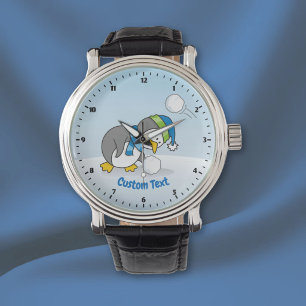 Little penguin getting a snow ball watch