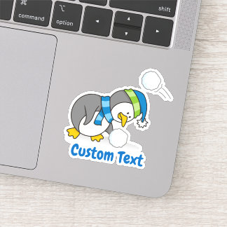 Little penguin getting a snow sticker