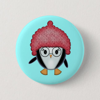 Little Penguin in Red Hat Christmas Button