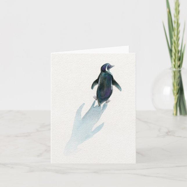 Little Penguin on a Journey, Greeting Card (Front)