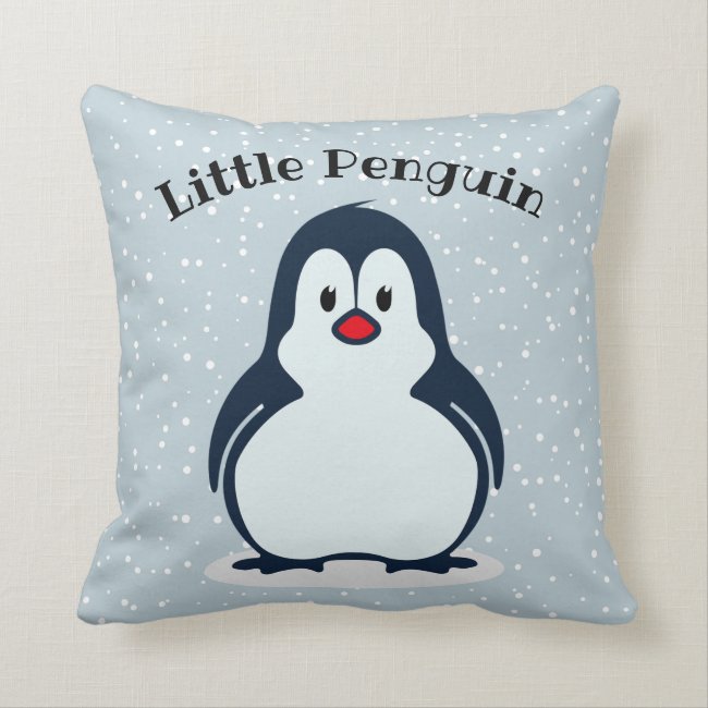 Little Penguin Snowy Design Throw Pillow