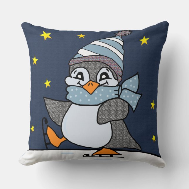 Little Penguin Throw Pillow (Front)