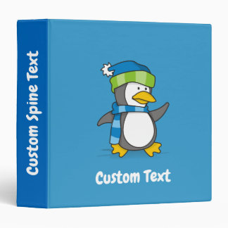 Little penguin walking on snow 3 ring binder
