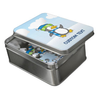 Little penguin walking on snow jigsaw puzzle