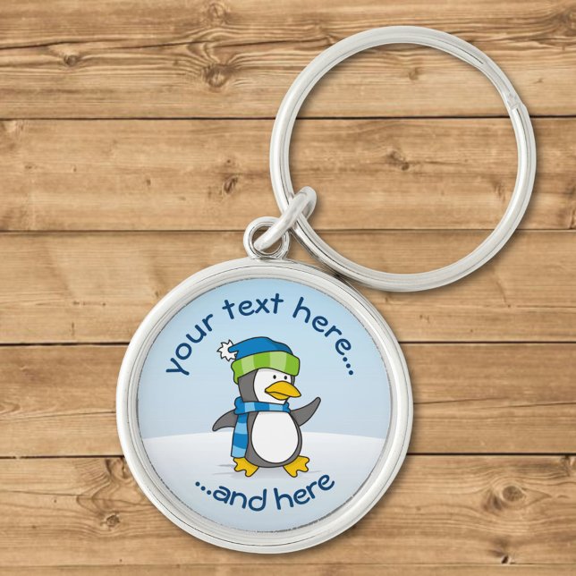 Little penguin walking on snow keychain (Creator Uploaded)