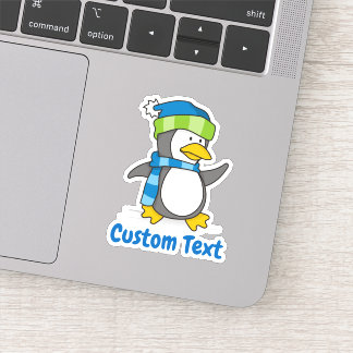Little penguin walking on snow sticker