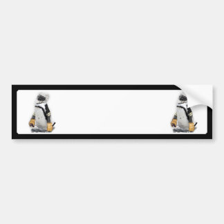 Little  Penguin Wearing Hockey Gear Bumper Sticker
