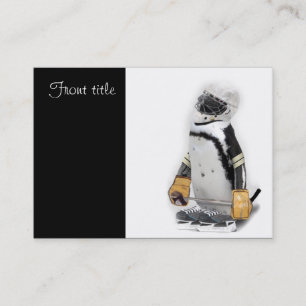 Little Penguin Wearing Hockey Gear Business Card