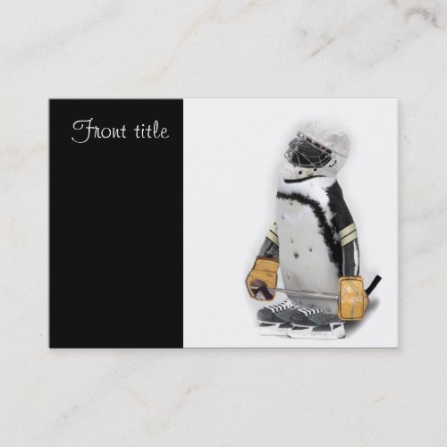 Little  Penguin Wearing Hockey Gear Business Card Templates
