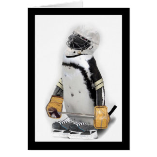 Little Penguin Wearing Hockey Gear Cards