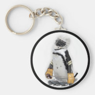 Little  Penguin Wearing Hockey Gear Keychain