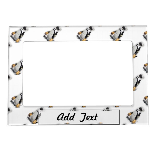 Little  Penguin Wearing Hockey Gear Magnetic Photo Frame (Front)