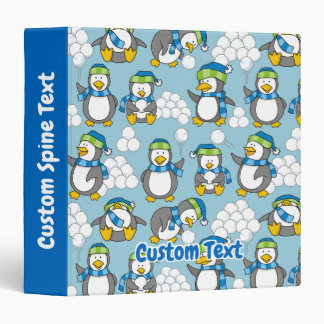 Little Penguins Background 3 Ring Binder