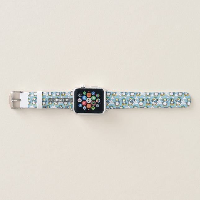 Little penguins background apple watch band (Front)