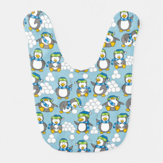 Little penguins background baby bib