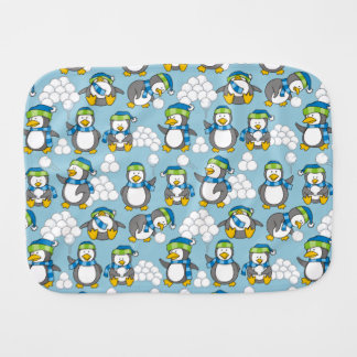 Little penguins background burp cloth
