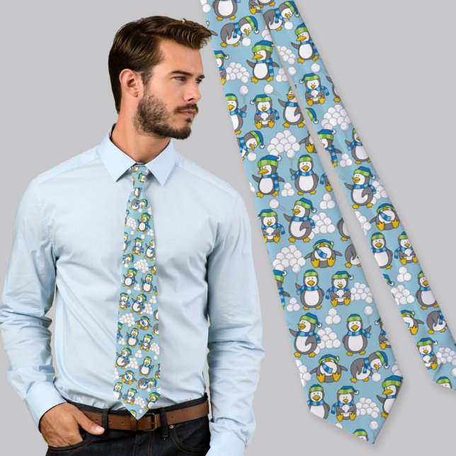 Little penguins background neck tie (Creator Uploaded)