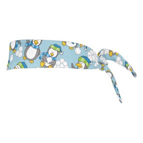 Little penguins background tie headband