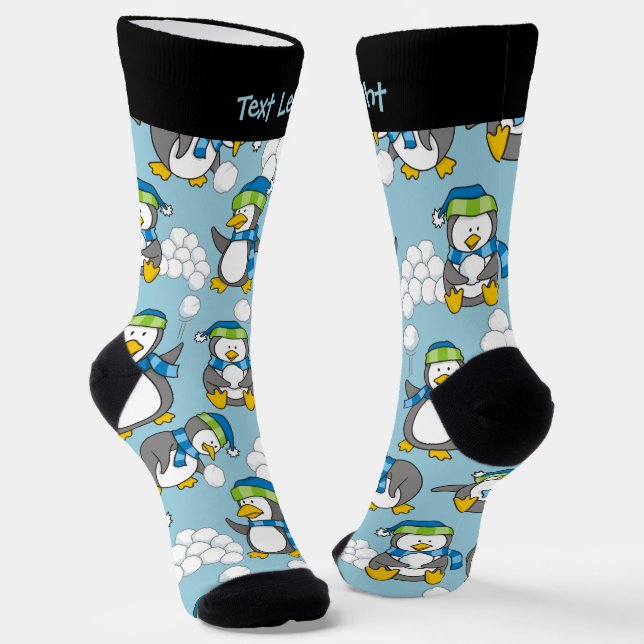 Little Penguins Pattern Socks (Angled)