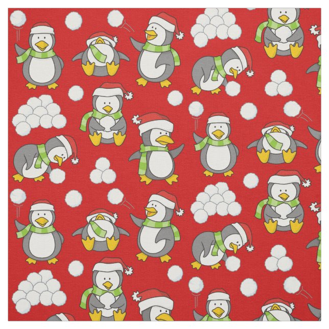 Little Penguins Patterns Fabric (Swatch)