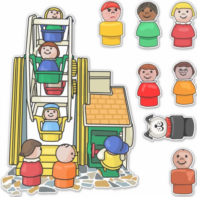 Little People Ferris Wheel Fun Sticker (Front)