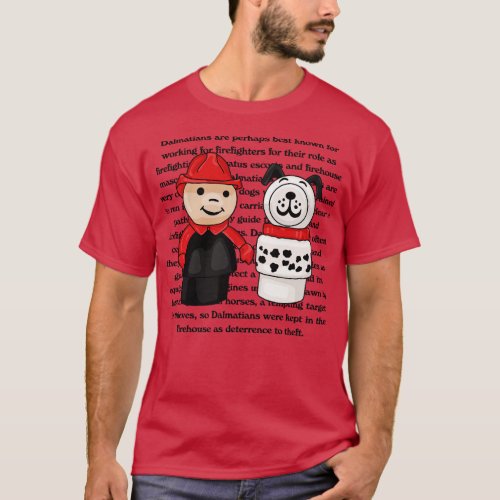 Little People Fire Fighter and Dalmatian T_Shirt