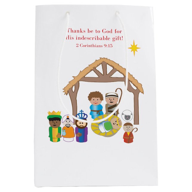 Little People Nativity Medium Gift Bag (Front)