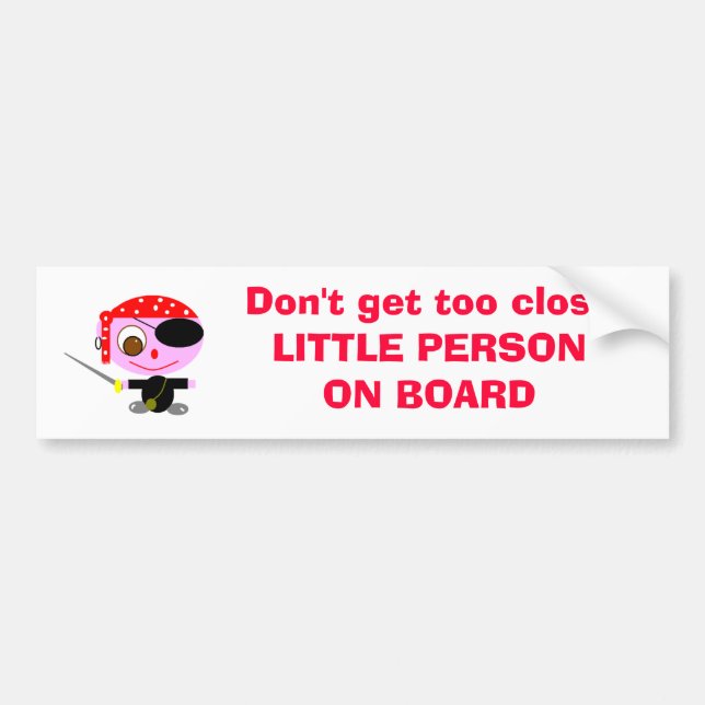 LITTLE PERSON ON BOARD BUMPER STICKER (Front)