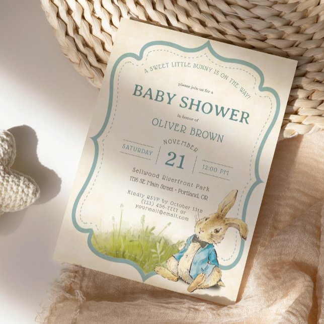 Little Peter Rabbit Is On The Way Baby Shower Invitation (Creator Uploaded)
