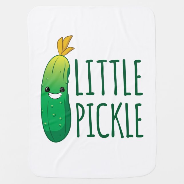 Little Pickle Cute Green Pickle Wearing Sunglasses Baby Blanket (Front)