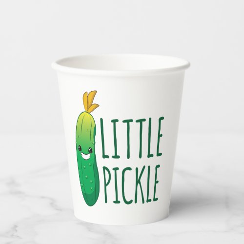 Little Pickle Cute Green Pickle Wearing Sunglasses Paper Cups