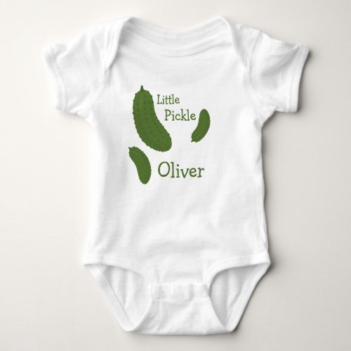 Little pickle with baby name baby bodysuit